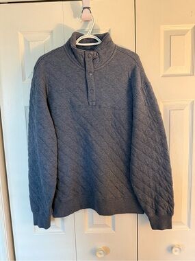 Old Navy Quilted Half-Snap Zip-Up Sweater - Charcoal Gray